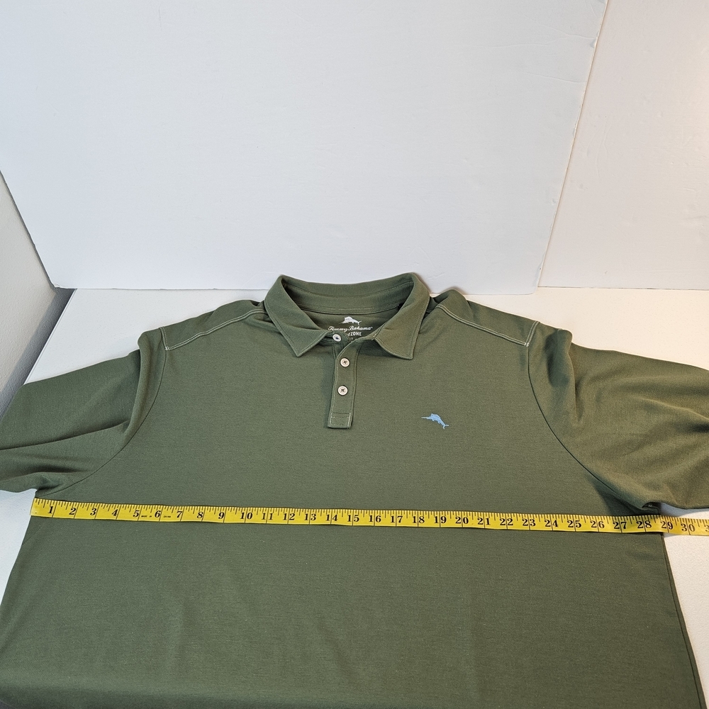 Tommy Bahama Island Zone Tropicool Pique Spectator Green Long Sleeve Polo 2XLT - Picture 8 of 9